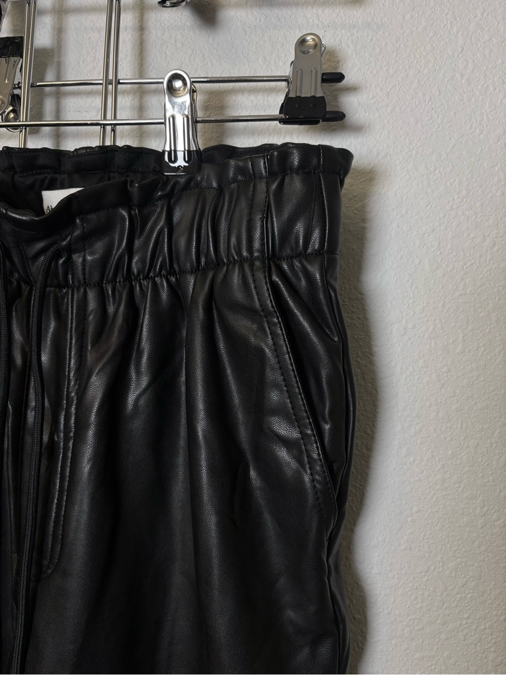 Abercrombie & Fitch Black Faux Leather Joggers - Picture 5 of 7